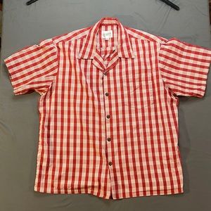 Red Plaid Hawaiian Palaka Shirt 100% cotton 2XL